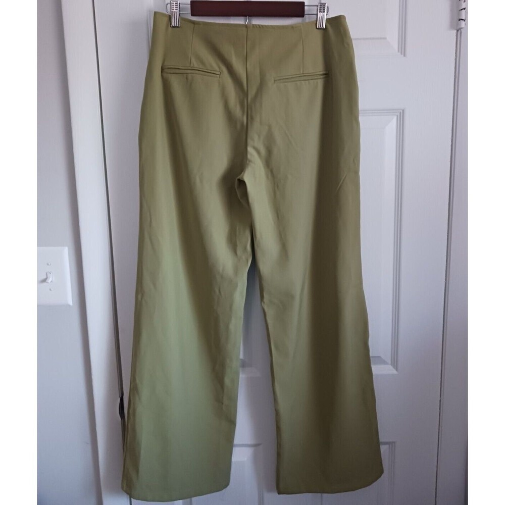 Motel Rocks Women's Sage Green High Rise Dress Pants Size M Flare Leg - Picture 2 of 4